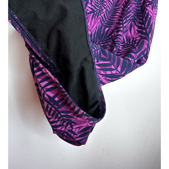 Dolphin Ocean Aqua Shape One Piece Swim Suit Size 12 Racer Back Lap Suit Purple - Picture 4 of 6